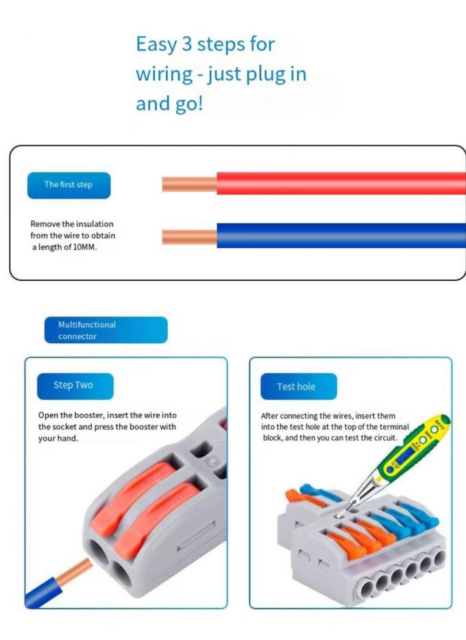 LED Lighting Wire Connector Quick 1-in-2-out Terminal Block 2-in-4-out Wire Splitter 3-in-6-out Terminal Box สําหรับการใช้งานกลางแจ้ง 5