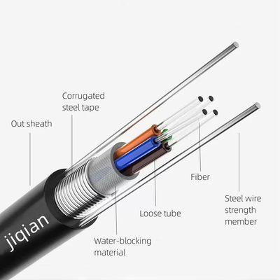 คุณภาพ  Outdoor Aerial GYXTW Fiber Optic Cable Factory Direct 2 to 24 Core G652D Steel Armored โรงงาน