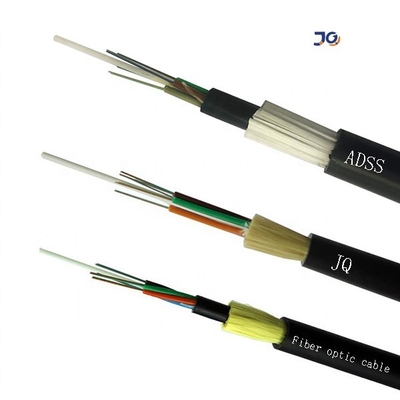 สายเคเบิลใยแก้วนำแสงพลังงานโหมดเดียว Adss 24 48 72 96 144 แกนสายเคเบิลไฟเบอร์กลางแจ้ง Adss สายเคเบิลไฟเบอร์ออปติก 48 แกน