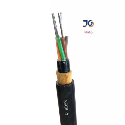 สายเคเบิลไฟเบอร์ออปติก ADSS แบบไม่มีแจ็คเก็ตโลหะเดี่ยว / คู่แบบหลายแกนพร้อมเส้นด้ายอะรามิด