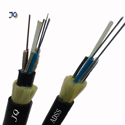 HDPE 12/24/48/96 สายเคเบิลไฟเบอร์ออปติกหลัก ADSS พร้อมเส้นด้ายอะรามิด