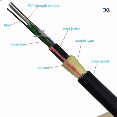 Aramid Yarn No Metal Single Mode G652D ADSS สายเคเบิลไฟเบอร์ออปติก