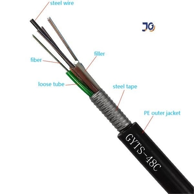 กลางแจ้ง OFC GYTS / GYTA G.652.D สายไฟเบอร์ออปติคัลหลายหลอดที่ควั่นหลวม