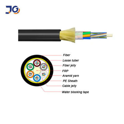 ช่วง 100/200/400m ADSS 12/24/48/96 Cores G652D เสาอากาศกลางแจ้ง Self สนับสนุน ADSS Fiber Optic Cable