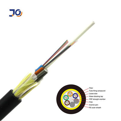 ช่วง 100/200/400m ADSS 12/24/48/96 Cores G652D เสาอากาศกลางแจ้ง Self สนับสนุน ADSS Fiber Optic Cable