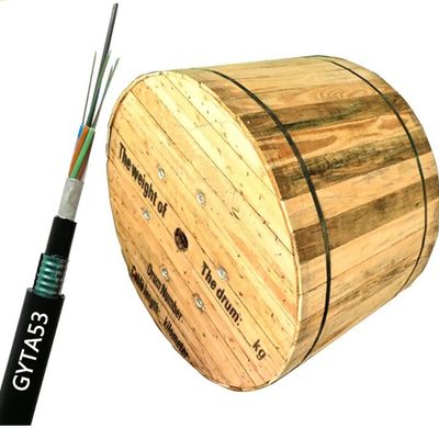 ใต้ดินตรงฝัง FRP ความแข็งแรงสมาชิก Double Armored ไฟเบอร์ออปติกเคเบิล GYFTA53