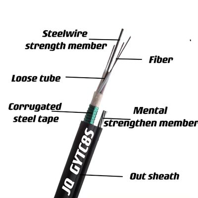 2- 144 หลัก Single Mode Outdoor Fiber Optic Cable รูป 8 GYTC8S สําหรับสายอากาศ