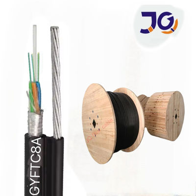 G652D รูปแบบเดียว Outdoor Optical Fiber รูปที่ 8 สายเคเบิลเกราะห์ GYFTC8A สายเหล็กกระชับ