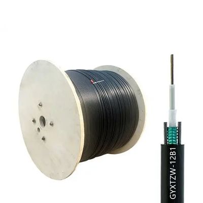 4 6 8 12 24 คอร์ GYXTZW Unitube คาเบลกันไฟ คาเบลไฟเบอร์ออปติกกลางแจ้งแบบเดียว LSZH Jacket