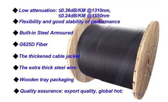 สายไฟฟ้าไฟเบอร์ออปติก GYXTW 24 โครงการสายการสื่อสารแบบเดียว