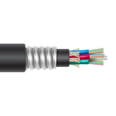 GYTA53 2-144 Core Stranded Loose Tube Armored Double Sheath Fiber Optical Cable สําหรับการติดตั้งการฝังโดยตรง