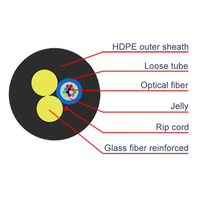 ASU สายไฟเบอร์ออปติก ASU Span 80m 100m 200m 4 6 8 Core 12 Hilos สายไฟเบอร์ G652