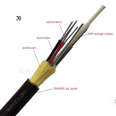 OEM Aerial ADSS Single Jacket 96 Core Single Mode Fiber Optic Cable 1km ราคาสําหรับสายไฟฟ้าความดันต่าง ๆ