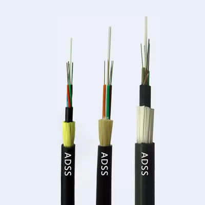 OEM Aerial ADSS Single Jacket 96 Core Single Mode Fiber Optic Cable 1km ราคาสําหรับสายไฟฟ้าความดันต่าง ๆ