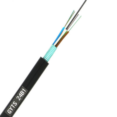 24 Core Outdoor Loose Tube Stranded Direct Buried GYTS คาเบลสื่อสาร คาเบลไฟเบอร์ออปติก