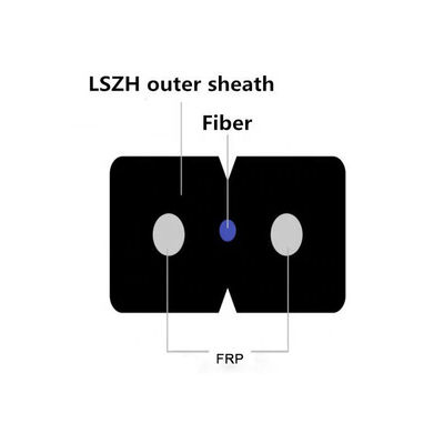 FTTH Drop Cable 1 Core G657A1 LSZH สายไฟฟ้าตกในห้อง GJXFH-1B6