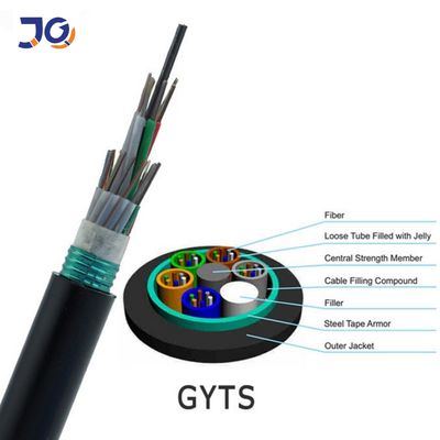 OEM Single Mode 12 24 48 Core GYTS GYFTS สายไฟฟ้าไฟเบอร์ออปติกที่ป้อมกัน
