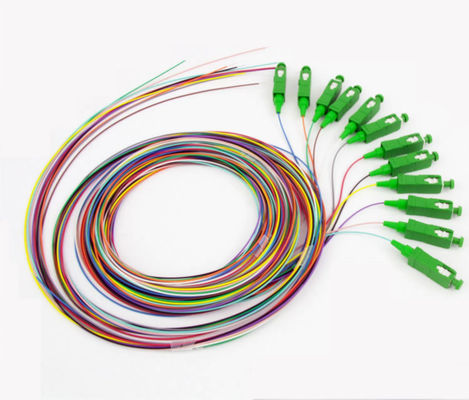 12 Core Pigtails SC/UPC SC/APC โมดเดียว 12 สี สายใยออฟติก Pigtail