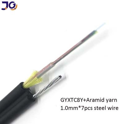 4 หลัก 6 หลัก 12 หลักสายไฟเบอร์ออปติกเคเบิลด้วยสายเหล็ก รูปตัวเล็ก 8 สาย Gyxtc8y Gyxtc8a