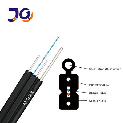 ไฟเบอร์ออปติก ดรอปเคเบิลภายในภายนอก FTTH GJYXFCH GJXFH 1 2 4 หลัก LSZH