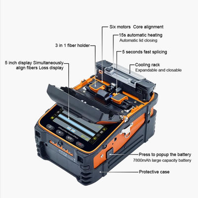 AI-9 Fusion Splicing Fiber Fusion Splicer เครื่องเชื่อมต่อไฟเบอร์ไฟเบอร์ออโต้ FTTH เครื่องเชื่อมต่อไฟเบอร์ออปติก