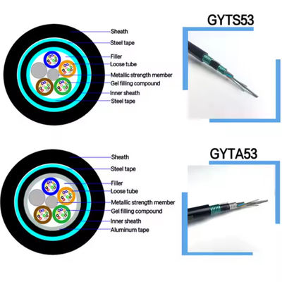 สายไฟฟ้าภายนอก GYTS53 24 36 48 96 คีย์เนอร์