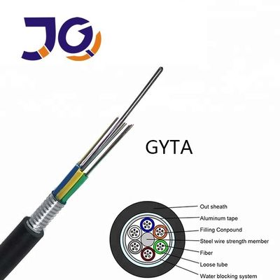 สายไฟเบอร์ออปติกแบบมีเกราะ GYTA 2 144 คอร์ หลวมแบบเกลียว ฝังดินโดยตรง ท่อ