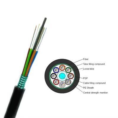 GYTS สายไฟเบอร์ออปติกเกราะ 288 คอร์ โมดเดี่ยว ภายนอกใต้ดิน ถังตรง สายไฟเบอร์ออปติกกระชับเทปเหล็ก