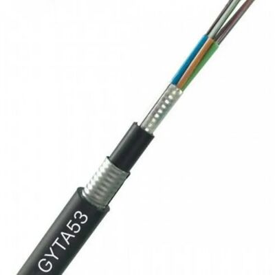 สายเคเบิลไฟเบอร์ออปติก GYTA53 48 96 Core Double Aluminium Heavy Armored Single Mode Outdoor Direct Burial Cable