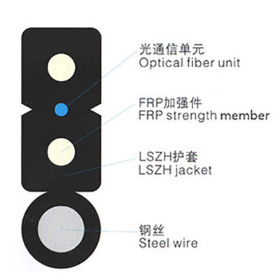 Outdoor Gjyxfch G657 G652D Fiber Ftth Drop Cable Self สนับสนุน