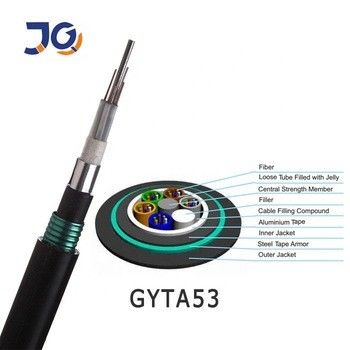 เทปเหล็ก GYTS53 250µm 12F สายเคเบิลใยแก้วนำแสงใต้ดิน