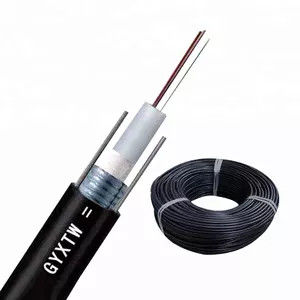 GYXTW สายไฟฟ้าออปติกอากาศ 24 หลัก สายเหล็ก สายส่งสาร สายไฟฟ้าออปติก HDPE