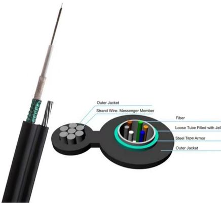 สายเคเบิลใยแก้วนำแสงแบบแจ็คเก็ต HDPE 4 แกนรูปที่แปด GYXTC8S