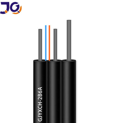 Black Jacket Outdoor FTTH Fiber Optic Cable Flat GJYXCH 2 Core