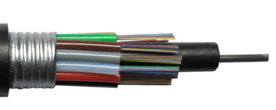 G652D สายเคเบิลออปติคัลหุ้มเกราะป้องกันหนูหนูกลางแจ้ง Stranded Loose Tube