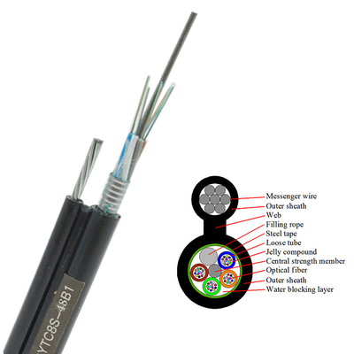 GYTC8S Self Supporting รูปที่ 8 สายเคเบิลทางอากาศเหล็กกล้า Stranded Wire