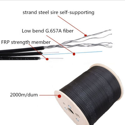 Kfrp Strength FTTH สายเคเบิลวางสายไฟเบอร์ออปติก LSZH Jacket