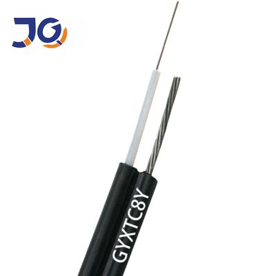 สายไฟเบอร์ออปติก GYTC8S รูปเลข 8 แบบเสาอากาศ 24 48 คอร์ ซิงเกิลโหมด แบบมีสายเหล็กรับแรงในตัว