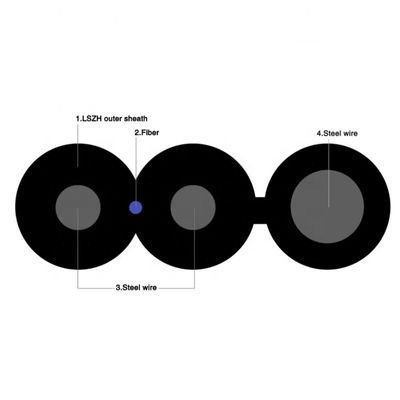 YOFC Frp G657a สายเคเบิลวางสายไฟเบอร์ออปติก FTTH 4 คอร์
