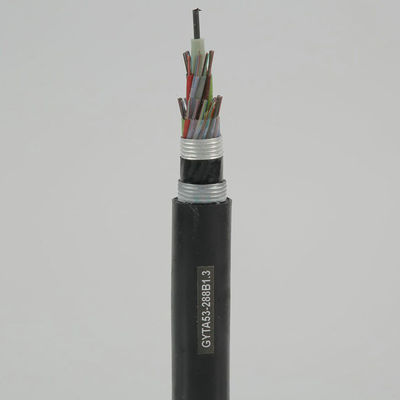 2- 288 หนังเหล็กกันความชื้นแกน GYTA53 สายไฟเบอร์ออปติกสําหรับใต้ดิน