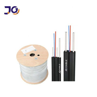 สายไฟเบอร์ออปติกแบบดรอปภายในอาคาร GJXH 2 Core FTTH G657A2 PVC LSZH สำหรับเครือข่ายภายในบ้าน