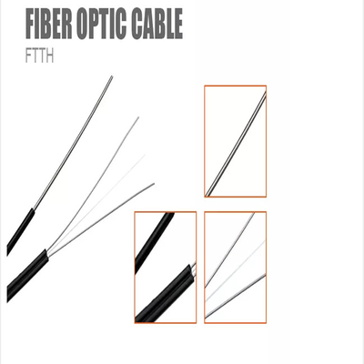 1 กม. 2 กม. 3 กม. ไม้สับไดร์ม FTTH สายไฟเบอร์ออปติก ดรัปเคเบิล 1 คอร์ โมดเดี่ยว