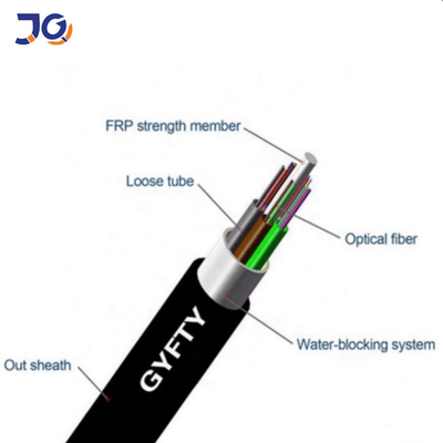 GYFTY Outdoor Aerial 24 48 สายเคเบิลไฟเบอร์ออปติกหลักพร้อม FRP Strength Member